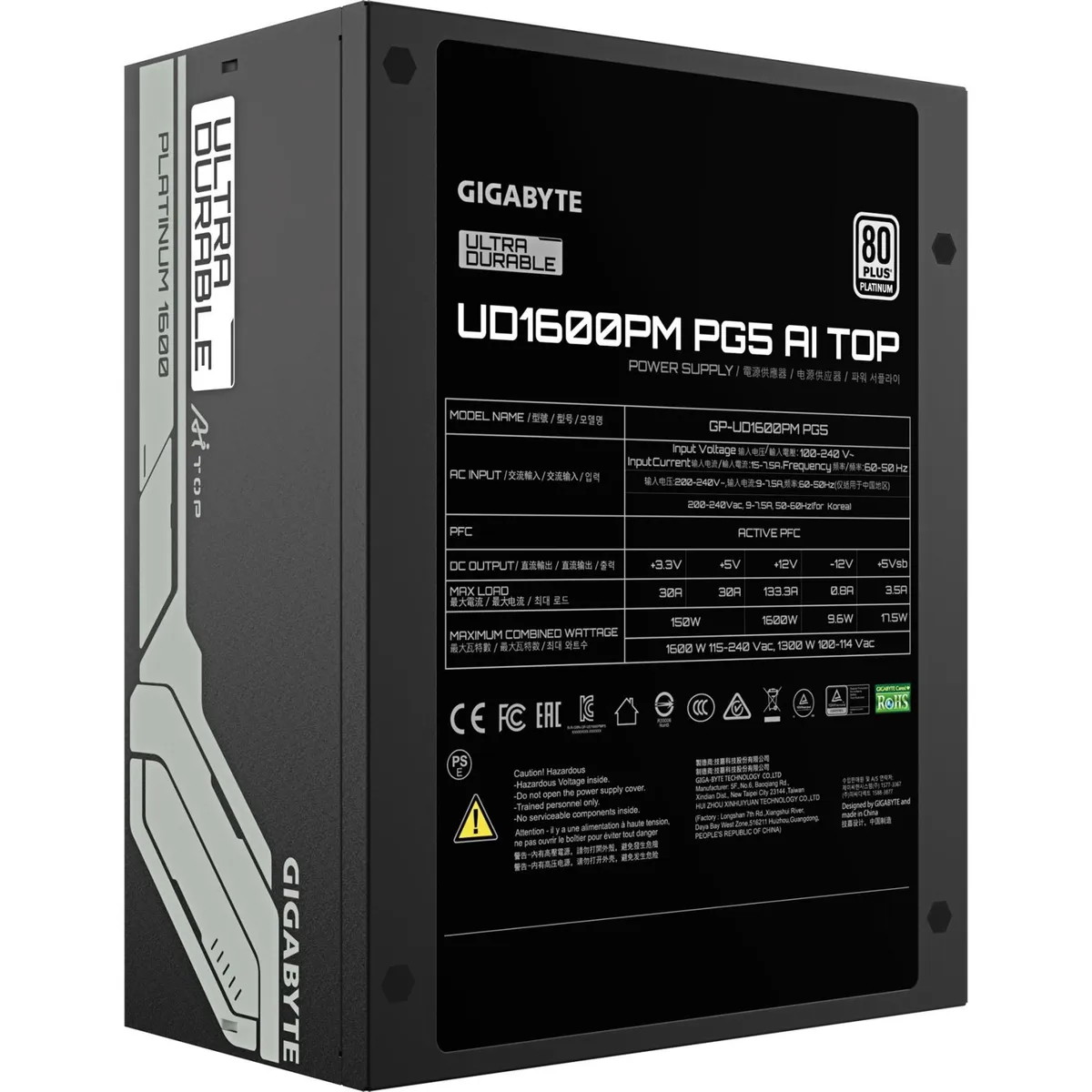 Блок живлення Gigabyte 1600W GP-UD1600PM PG5 - мініатюра 4