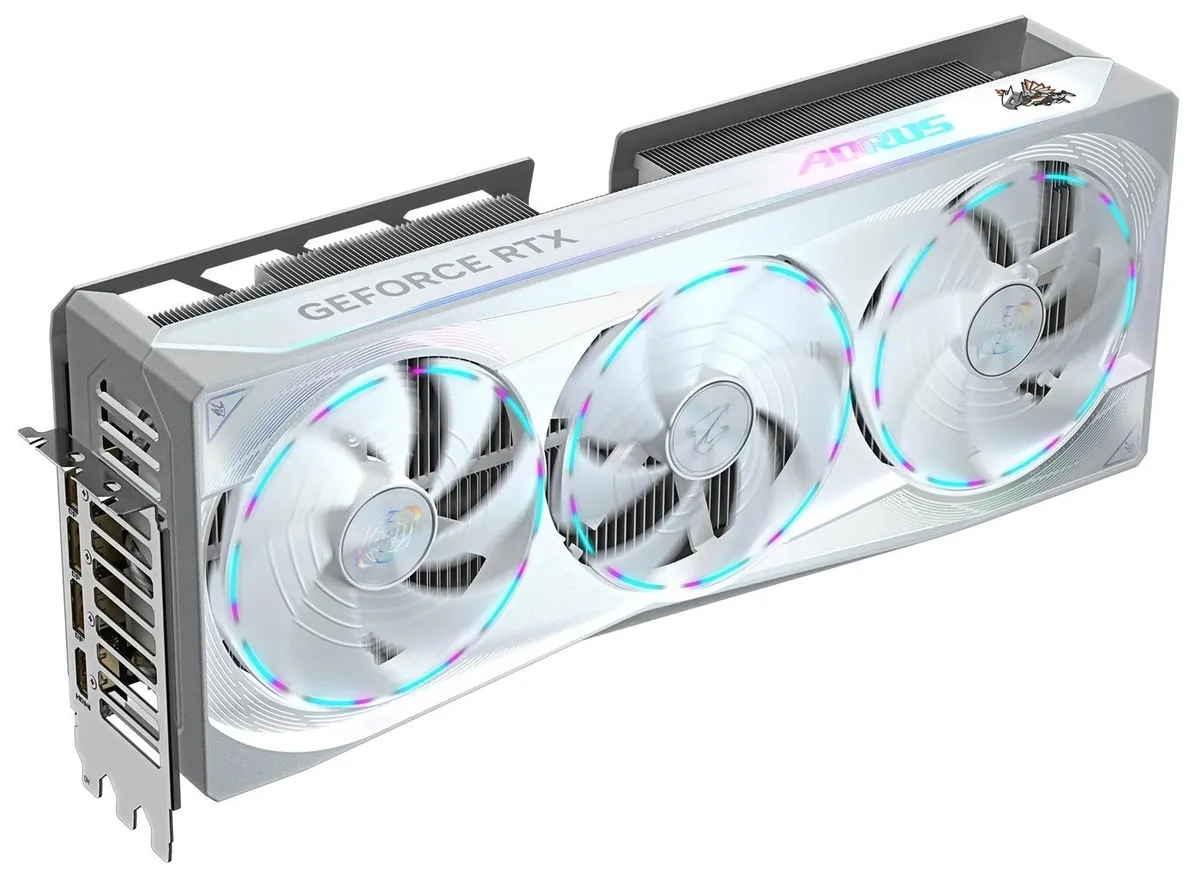 Відеокарта GF RTX 5080 16GB GDDR7 Aorus Master Ice Gigabyte (GV-N5080AORUSM ICE-16GD) - мініатюра 3