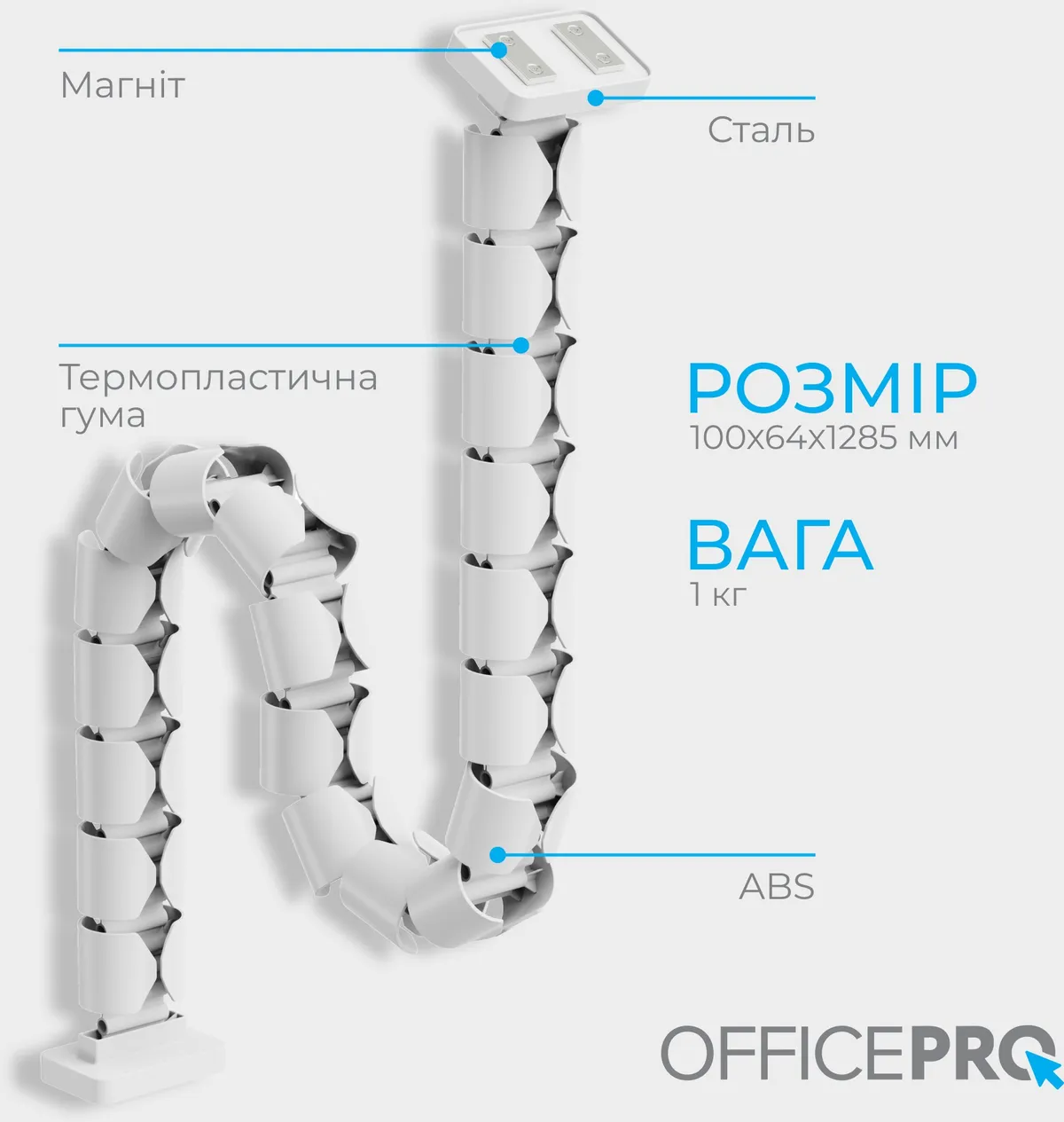 Органайзер для кабелю OfficePro CM790W White - мініатюра 5