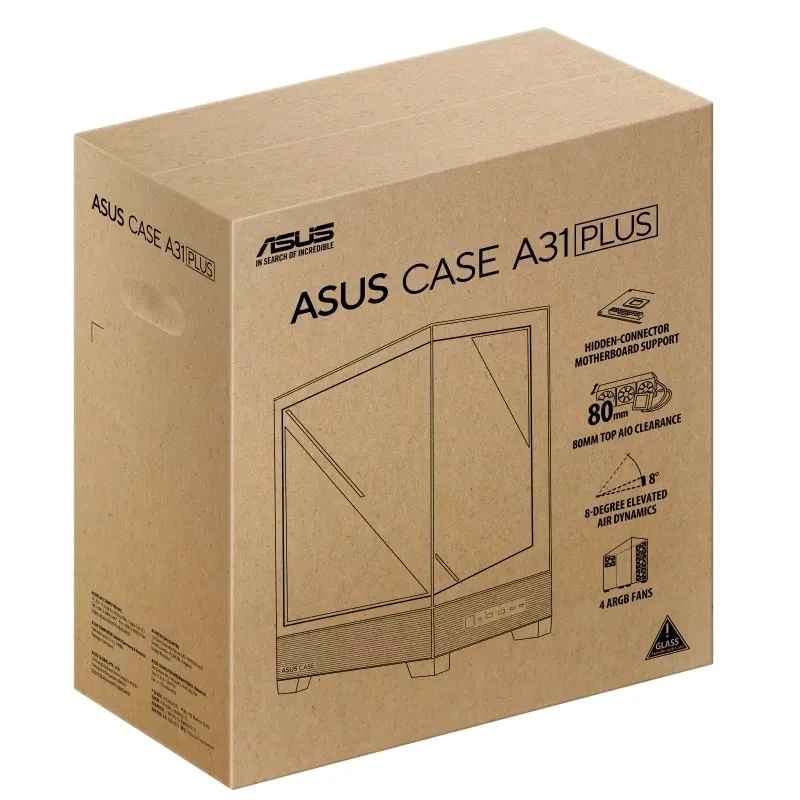 Корпус Asus A31 Plus Black Tempered Glass без БЖ (90DC00R0-B19000) - мініатюра 14