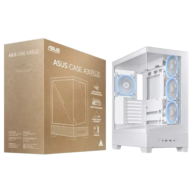 Корпус Asus A31 Plus White Tempered Glass без БЖ (90DC00R3-B19000) - мініатюра 18