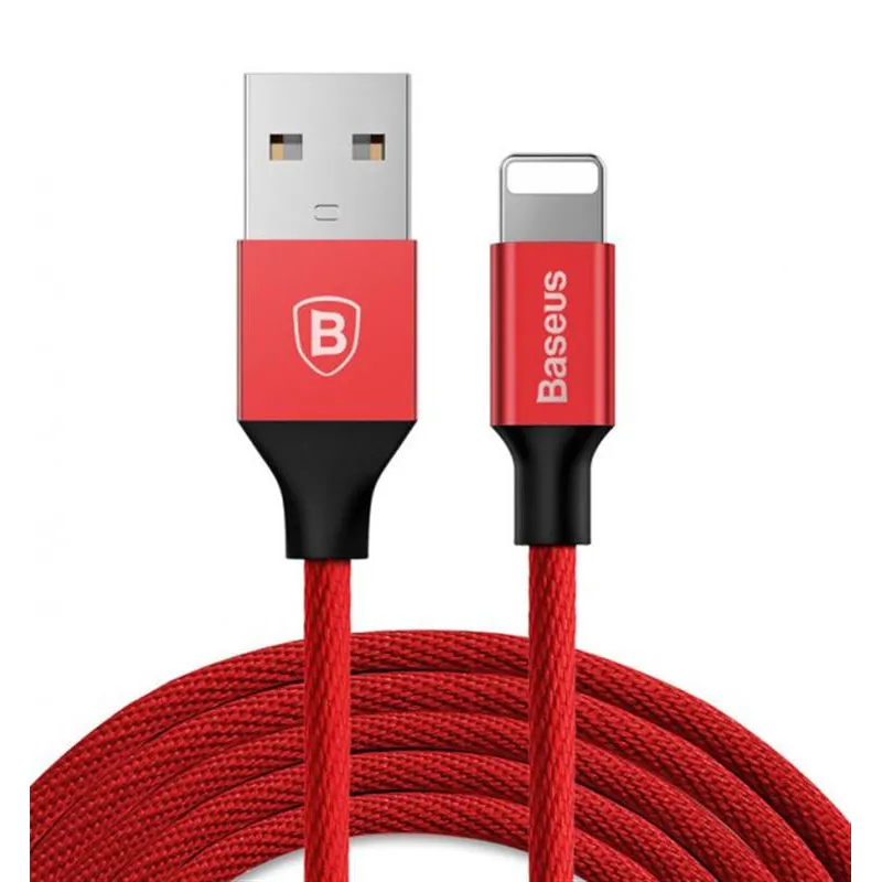 Кабель Baseus Yiven USB - Lightning (M/M), 1.8 м Red (CALYW-A09) - зображення 1