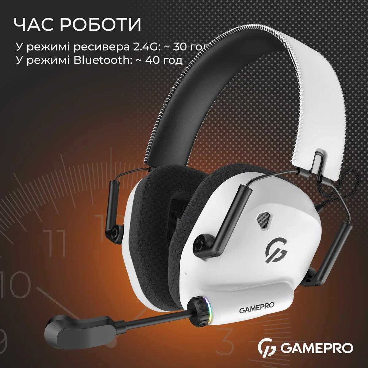 Бездротова ігрова гарнітура Gamepro Genesis Mercury Pro (HSW120W) 3-Mode - мініатюра 11