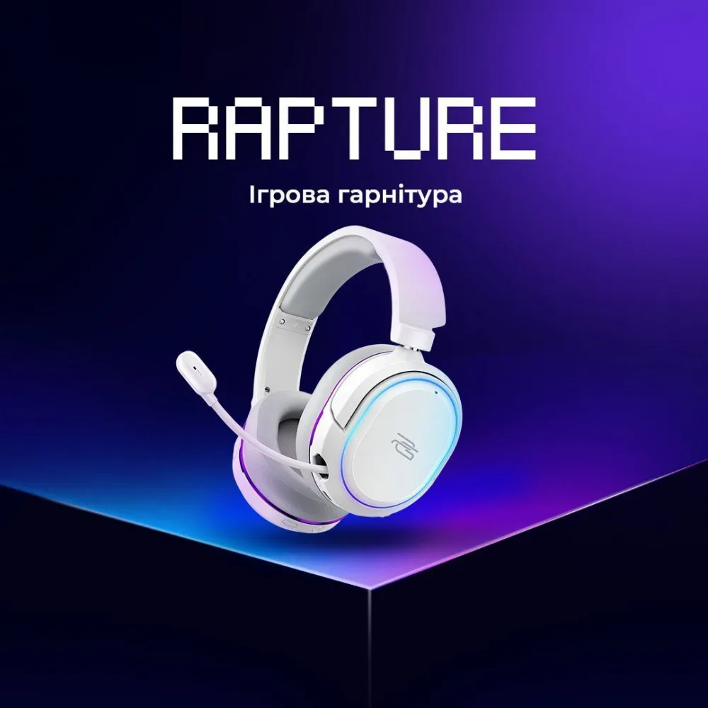 Бездротова ігрова гарнітура Proove Gaming Rapture (APP) (white) - мініатюра 3
