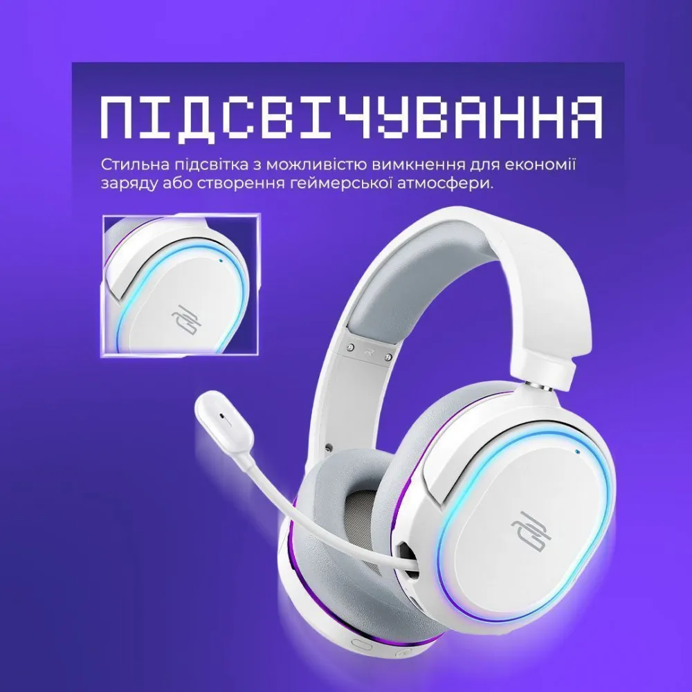 Бездротова ігрова гарнітура Proove Gaming Rapture (APP) (white) - мініатюра 5