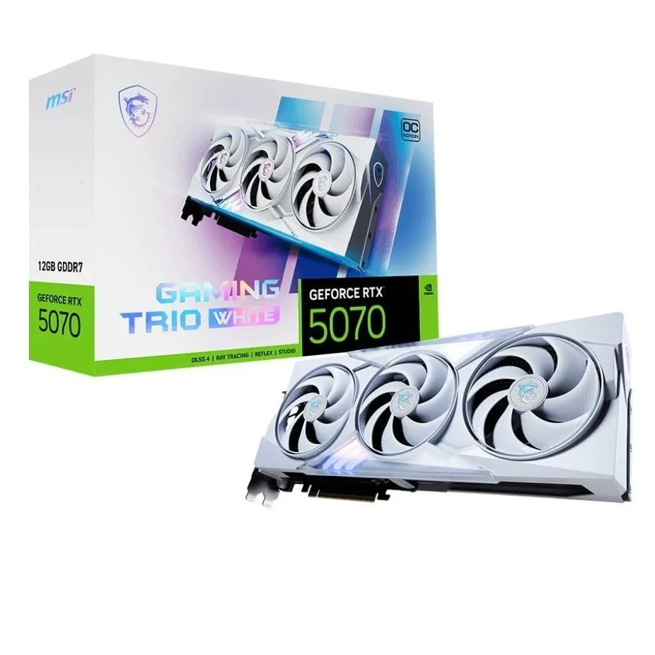 Відеокарта GF RTX 5070 12GB GDDR7 Gaming Trio OC White MSI (GeForce RTX 5070 12G GAMING TRIO OC WHITE) - зображення 1