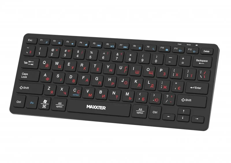 Клавiатура бездротова Maxxter KBW-C01B-UA Black - мініатюра 2