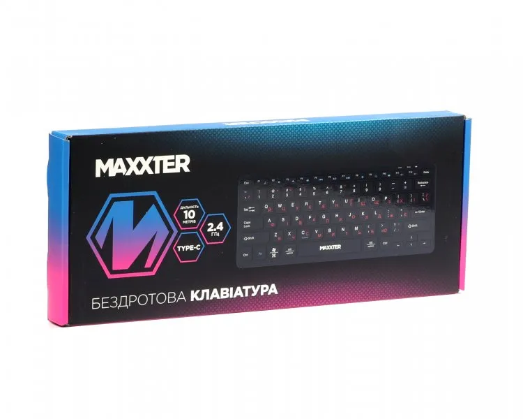 Клавiатура бездротова Maxxter KBW-C01B-UA Black - мініатюра 5