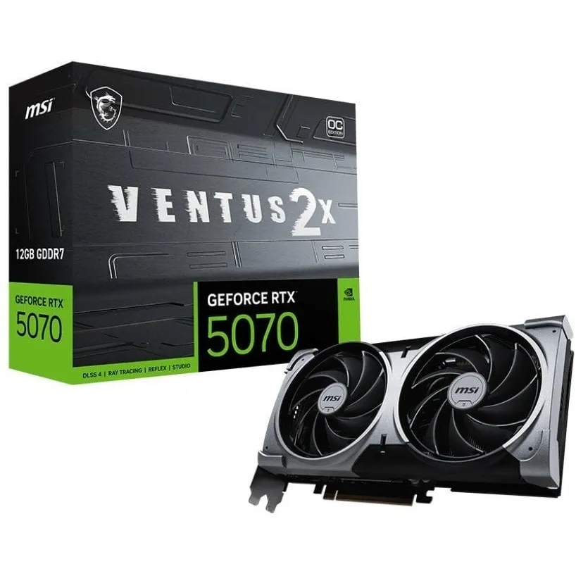 Відеокарта GF RTX 5070 12GB GDDR7 Ventus 2X OC MSI (GeForce RTX 5070 12G VENTUS 2X OC) - мініатюра 7