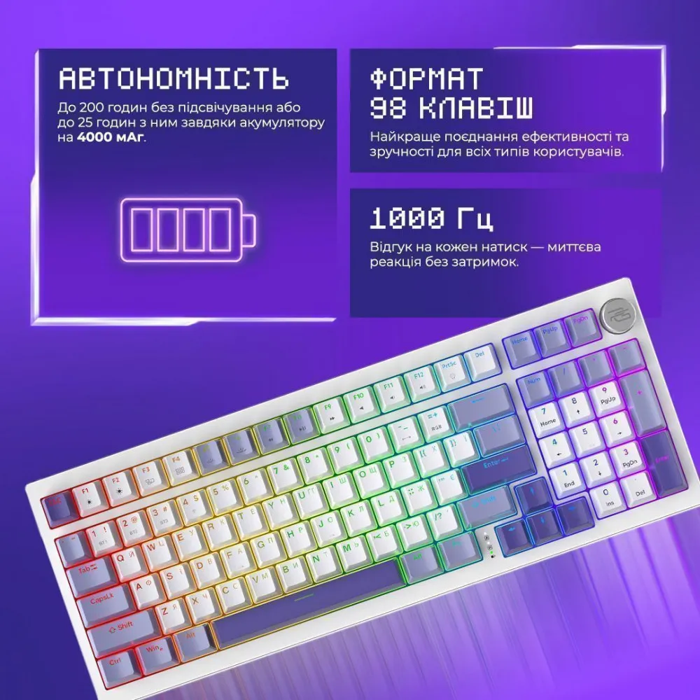 Бездротова клавіатура Proove Gaming Slicker (Ukraine Layout) (black) - мініатюра 10