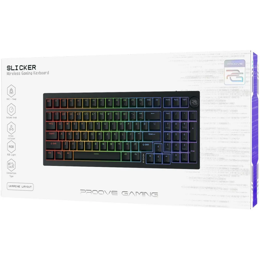 Бездротова клавіатура Proove Gaming Slicker (Ukraine Layout) (black) - мініатюра 2