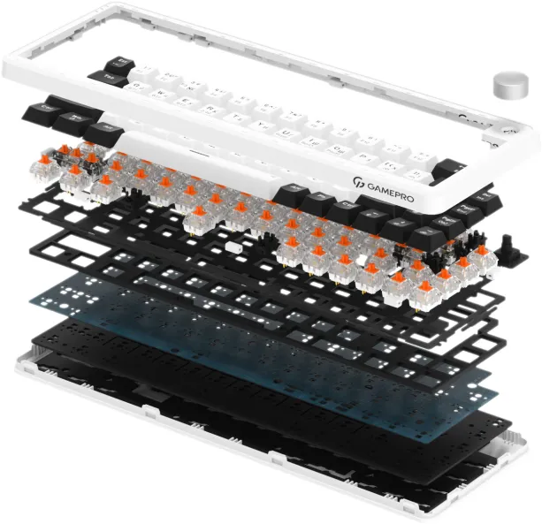 Бездротова механічна клавіатура GamePro Asgard Valhalla  (MK210W Pro) 65% QLAB orange switches - мініатюра 2