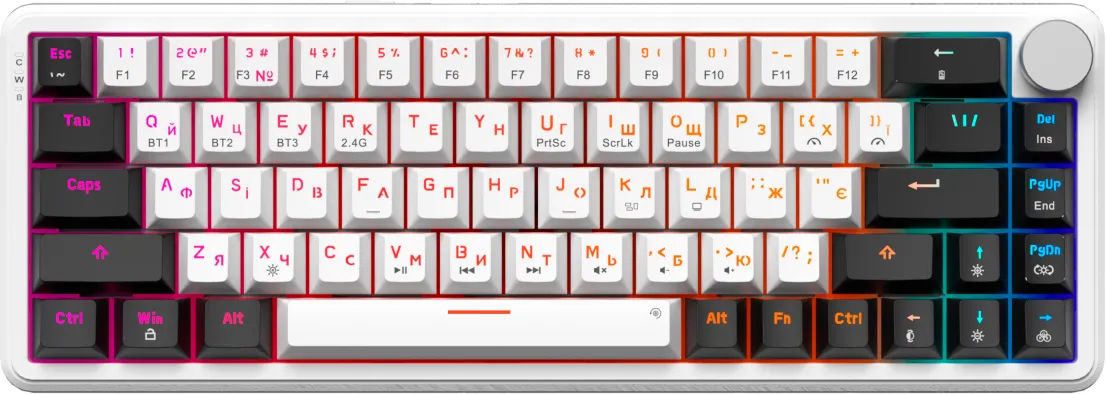 Бездротова механічна клавіатура GamePro Asgard Valhalla  (MK210W Pro) 65% QLAB orange switches - мініатюра 3