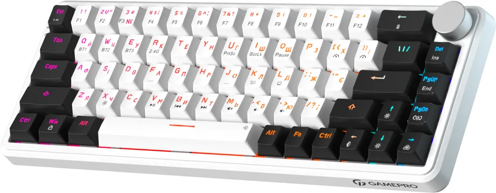 Бездротова механічна клавіатура GamePro Asgard Valhalla  (MK210W Pro) 65% QLAB orange switches - мініатюра 4