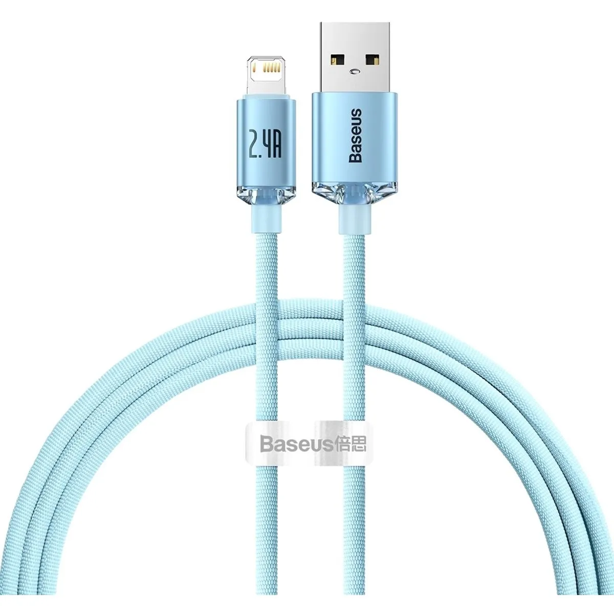 Кабель Baseus Crystal Shine USB - Lightning (M/M), 2.4A, 2 м Sky Blue (CAJY001203) - зображення 1