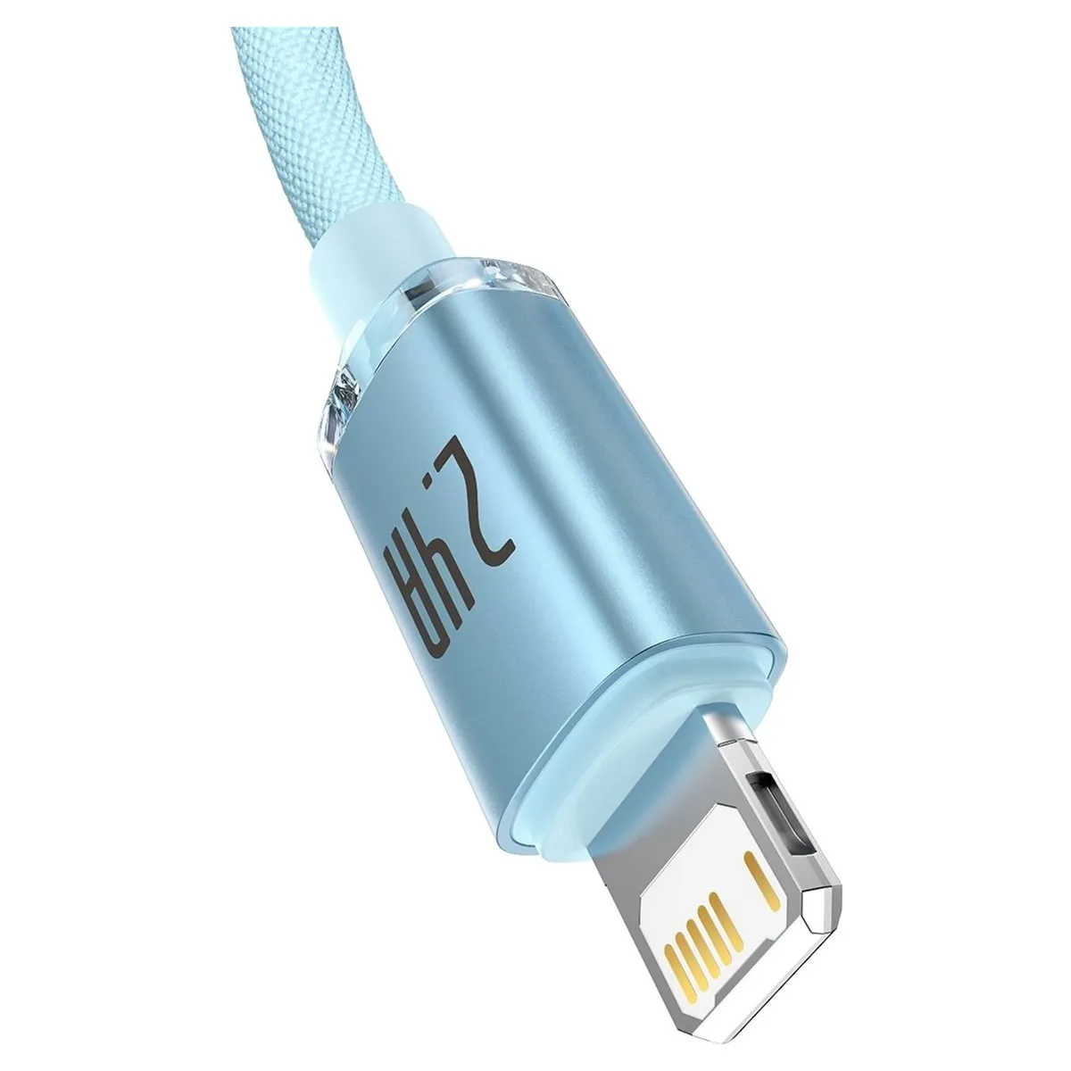 Кабель Baseus Crystal Shine USB - Lightning (M/M), 2.4A, 2 м Sky Blue (CAJY001203) - мініатюра 2