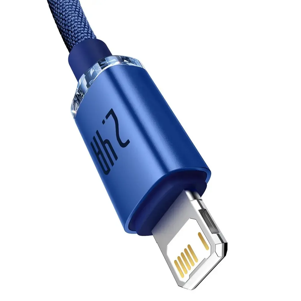Кабель Baseus Crystal Shine USB - Lightning (M/M), 2.4A, 2 м Blue (CAJY000103) - мініатюра 4