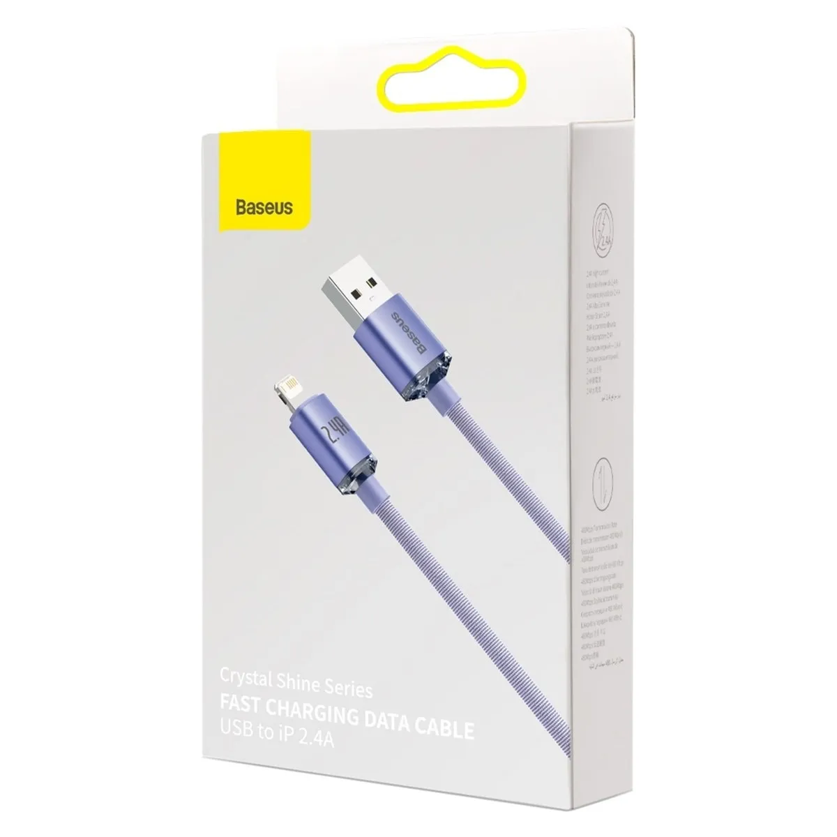 Кабель Baseus Crystal Shine USB - Lightning (M/M), 2.4A, 2 м Purple (CAJY000105) - мініатюра 2
