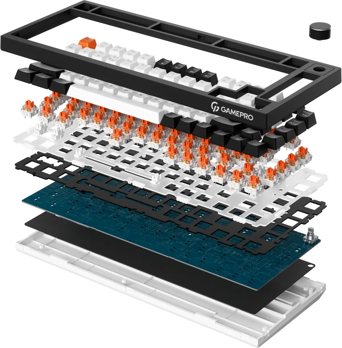 Бездротова механічна клавіатура GamePro Asgard Valhalla (MK160B Pro) 75% QLAB orange switches - мініатюра 2