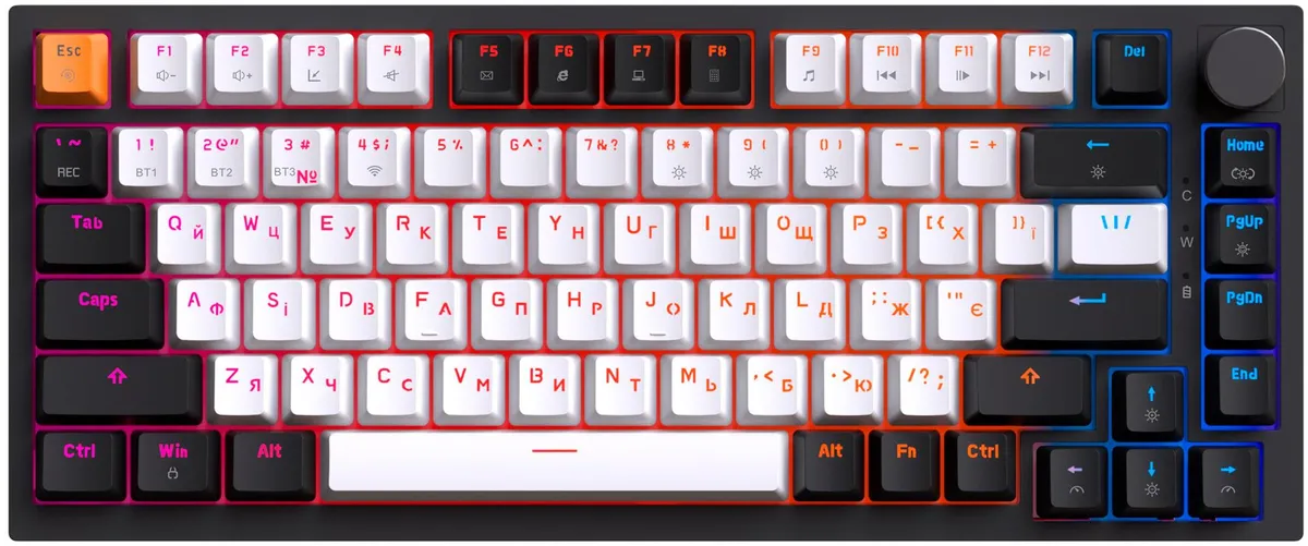 Бездротова механічна клавіатура GamePro Asgard Valhalla (MK160B Pro) 75% QLAB orange switches - мініатюра 3