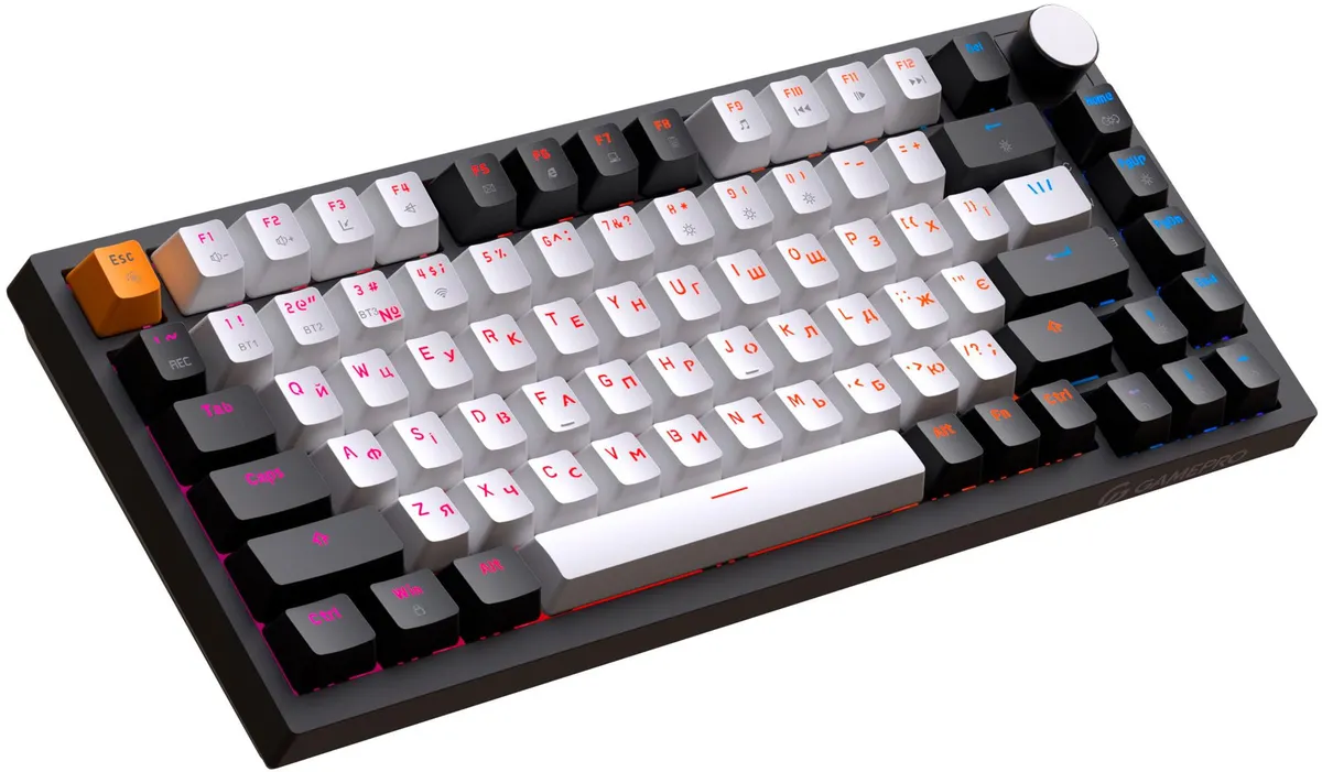 Бездротова механічна клавіатура GamePro Asgard Valhalla (MK160B Pro) 75% QLAB orange switches - мініатюра 4