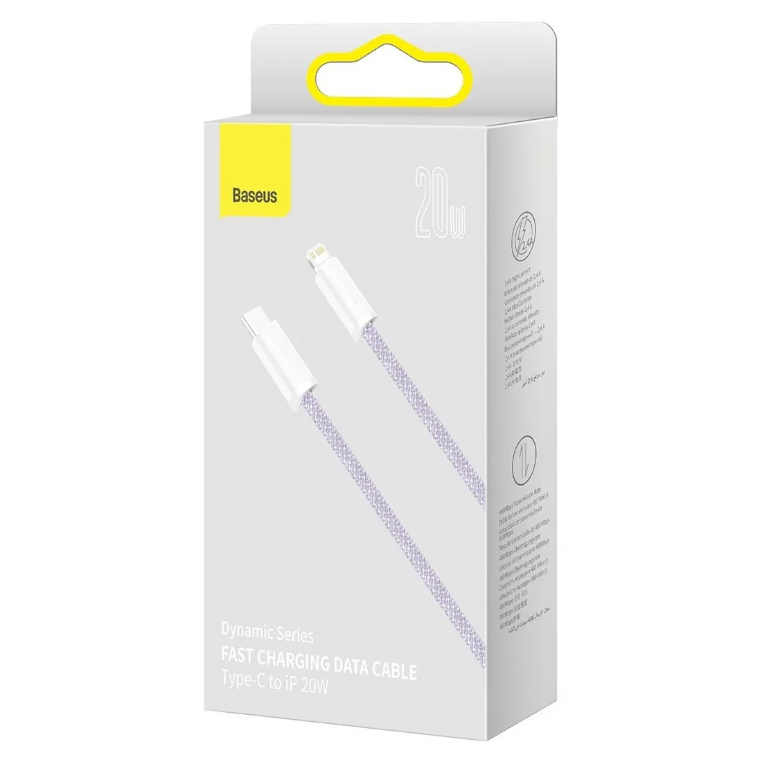 Кабель Baseus Dynamic USB Type-C - Lightning (M/M), 20W, 2 м Purple (CALD000105) - мініатюра 2