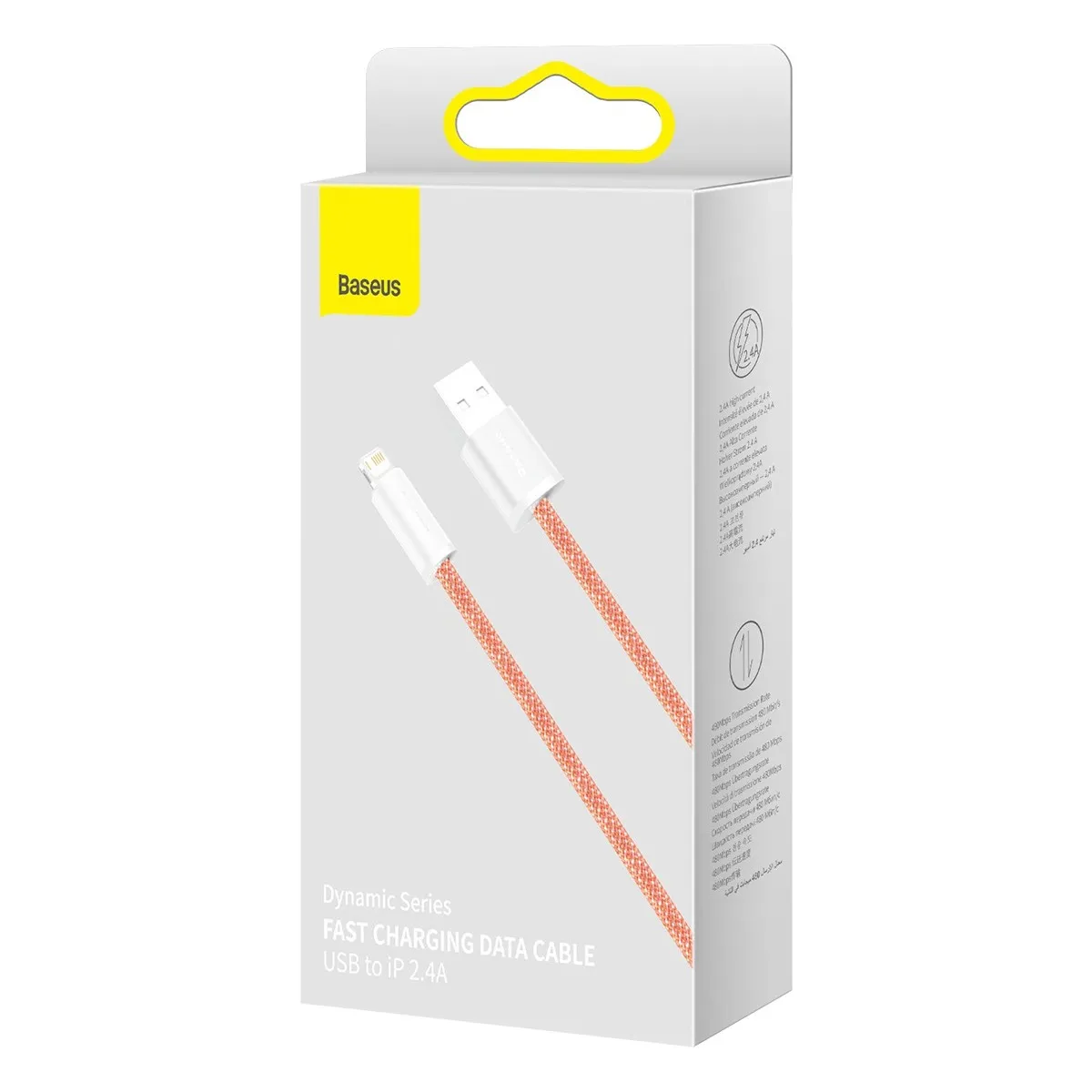 Кабель Baseus Dynamic USB - Lightning (M/M), 2.4A, 1 м Orange (CALD000407) - мініатюра 2