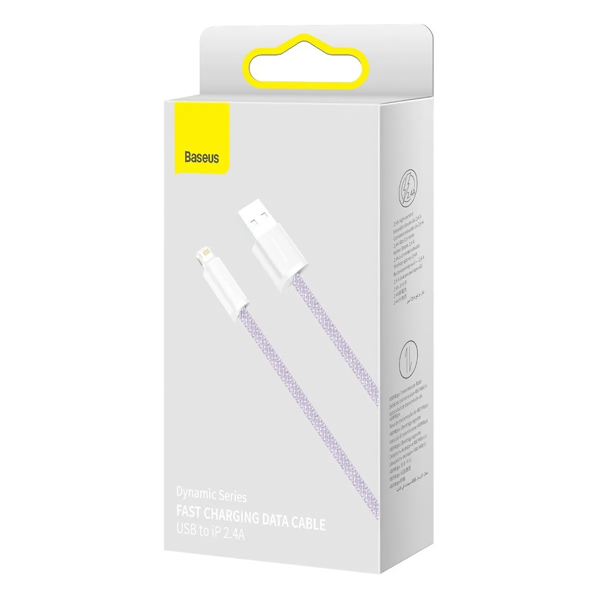 Кабель Baseus Dynamic USB - Lightning (M/M), 2.4A, 1 м Purple (CALD000405) - мініатюра 2