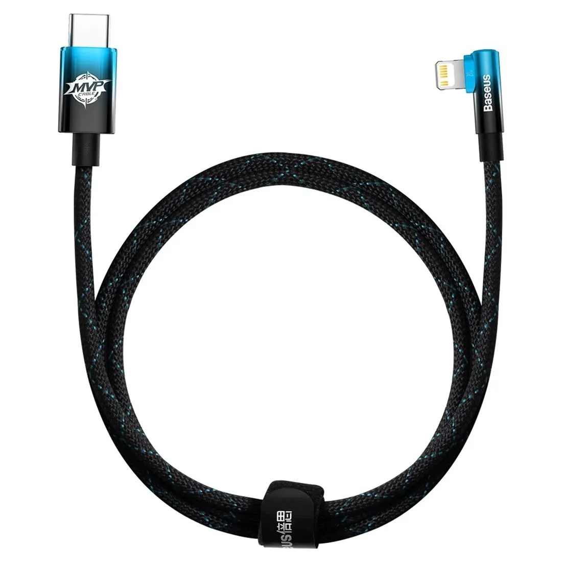 Кабель Baseus MVP 2 USB Type-C - Lightning (M/M), 20W, 1 м Black/Blue (CAVP000221) - зображення 1