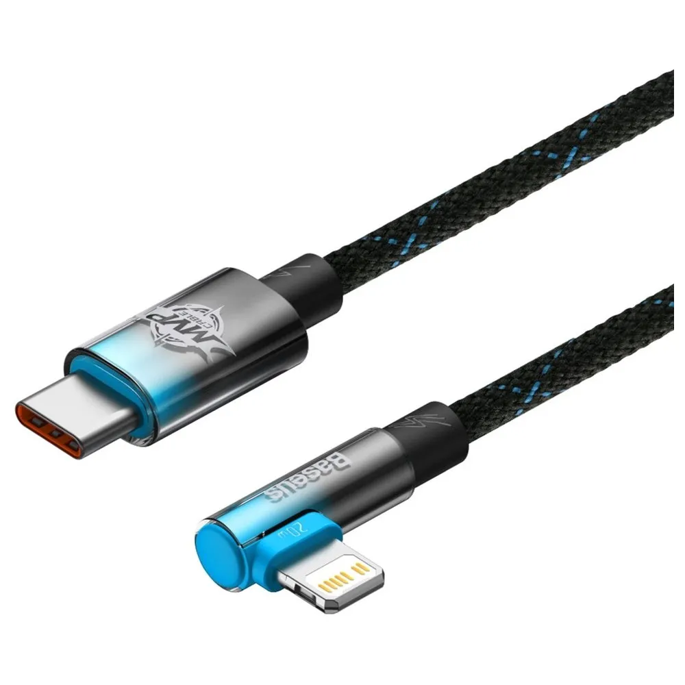 Кабель Baseus MVP 2 USB Type-C - Lightning (M/M), 20W, 1 м Black/Blue (CAVP000221) - мініатюра 3