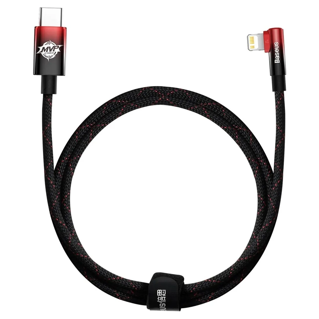 Кабель Baseus MVP 2 USB Type-C - Lightning (M/M), 20W, 1 м Black/Red (CAVP000220) - зображення 1