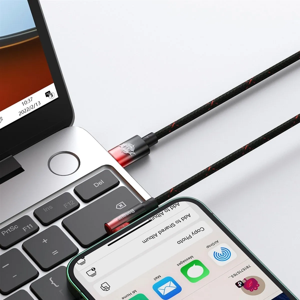 Кабель Baseus MVP 2 USB Type-C - Lightning (M/M), 20W, 2 м Black/Red (CAVP000320) - мініатюра 6