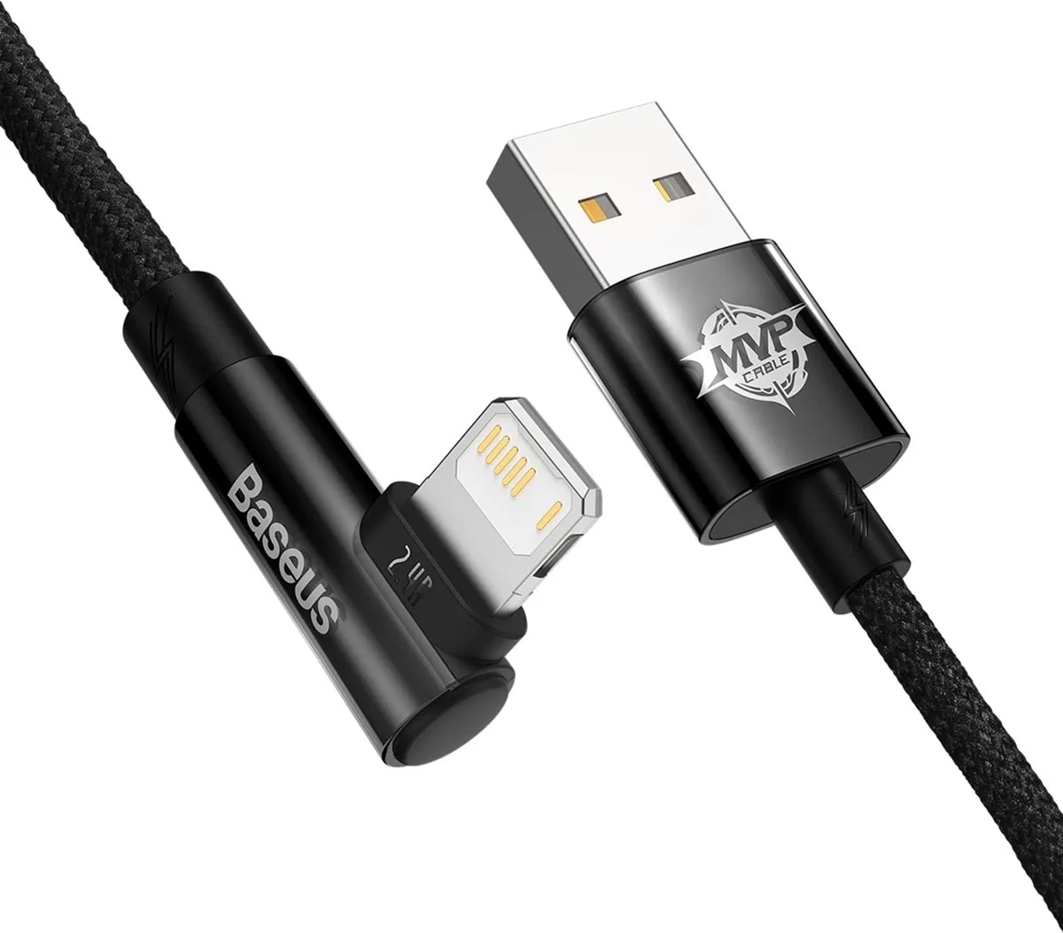 Кабель Baseus MVP 2 USB - Lightning (M/M), 2.4A, 1 м Black (CAVP000001) - мініатюра 2
