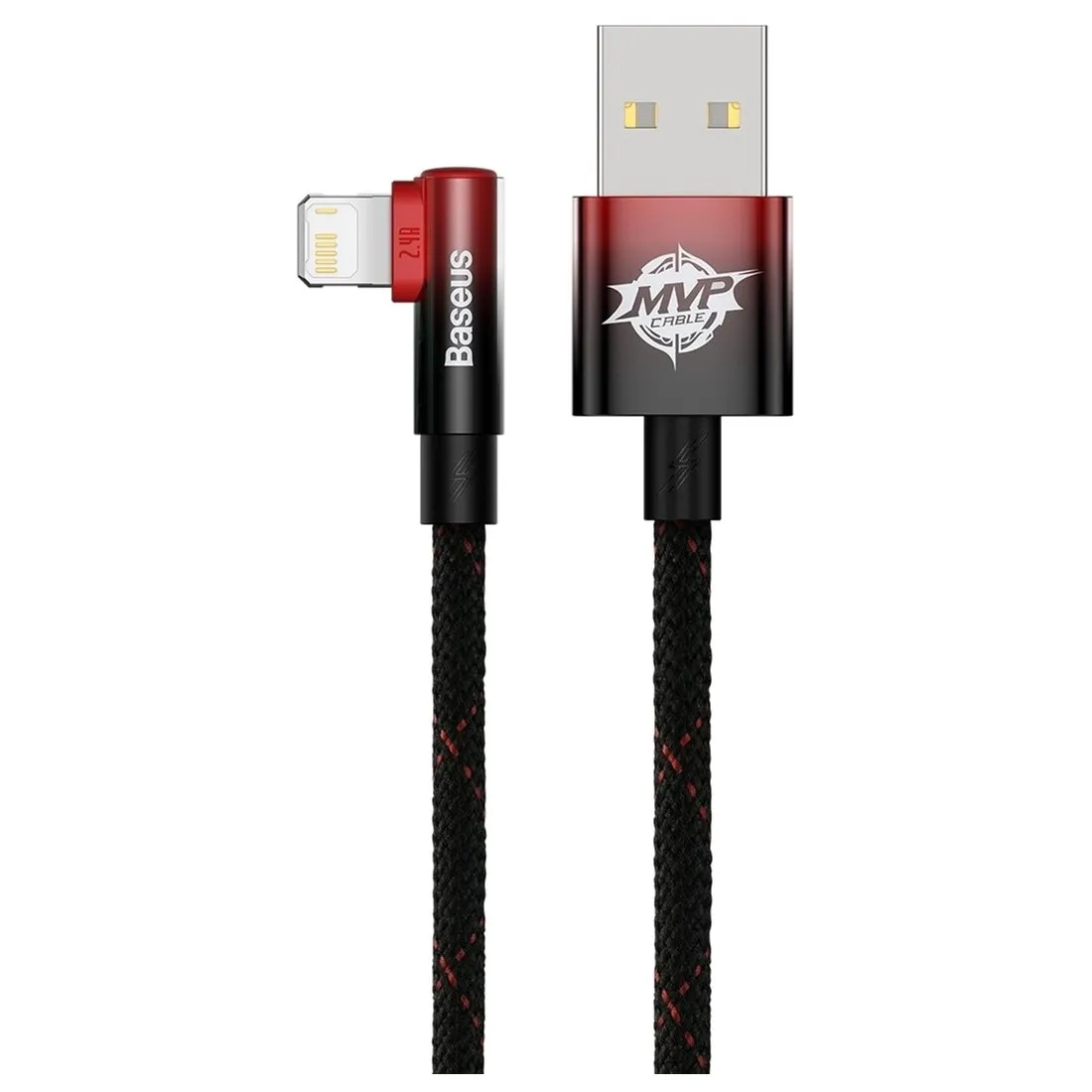 Кабель Baseus MVP 2 USB - Lightning (M/M), 2.4A, 1 м Black/Red (CAVP000020) - мініатюра 3