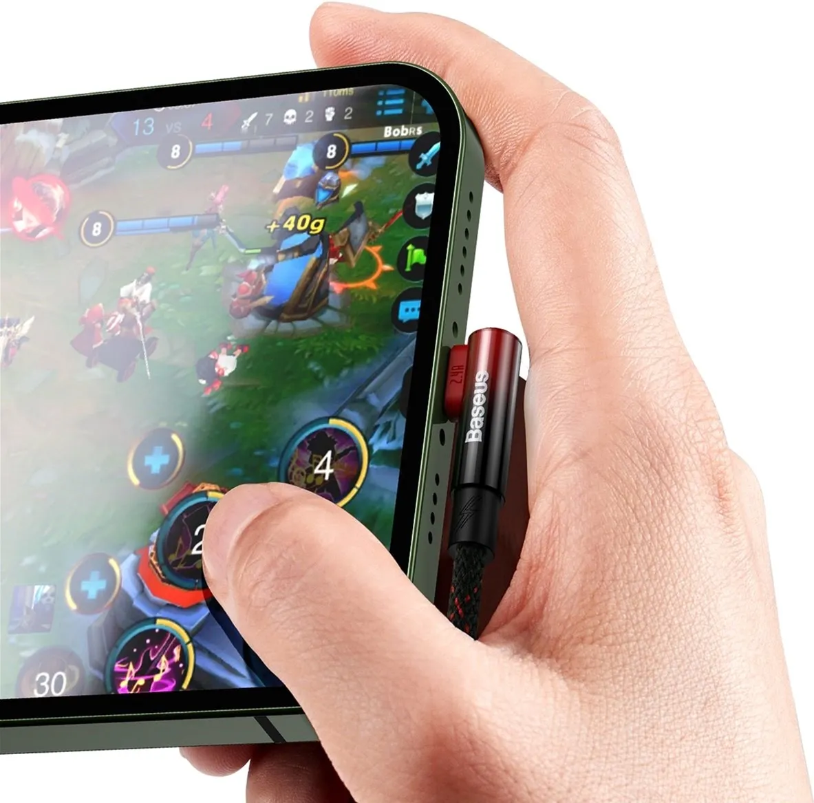 Кабель Baseus MVP 2 USB - Lightning (M/M), 2.4A, 1 м Black/Red (CAVP000020) - мініатюра 5