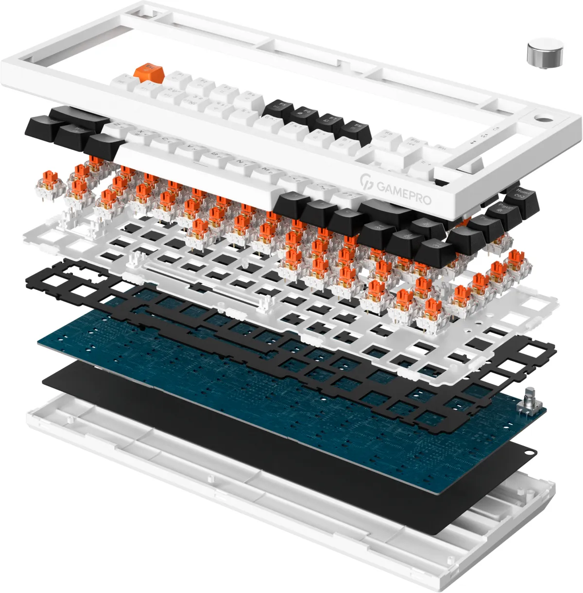 Бездротова механічна клавіатура GamePro Asgard Valhalla (MK160W Pro) 75% QLAB orange switches - мініатюра 2