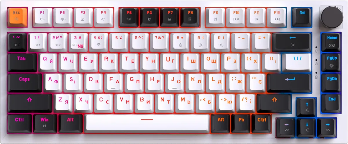Бездротова механічна клавіатура GamePro Asgard Valhalla (MK160W Pro) 75% QLAB orange switches - мініатюра 3