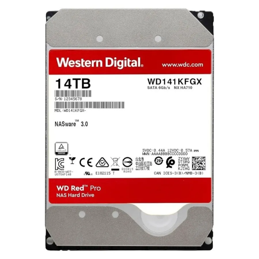 Накопичувач HDD SATA 14.0TB WD Red Pro NAS 7200rpm 512MB (WD142KFGX) - мініатюра 2