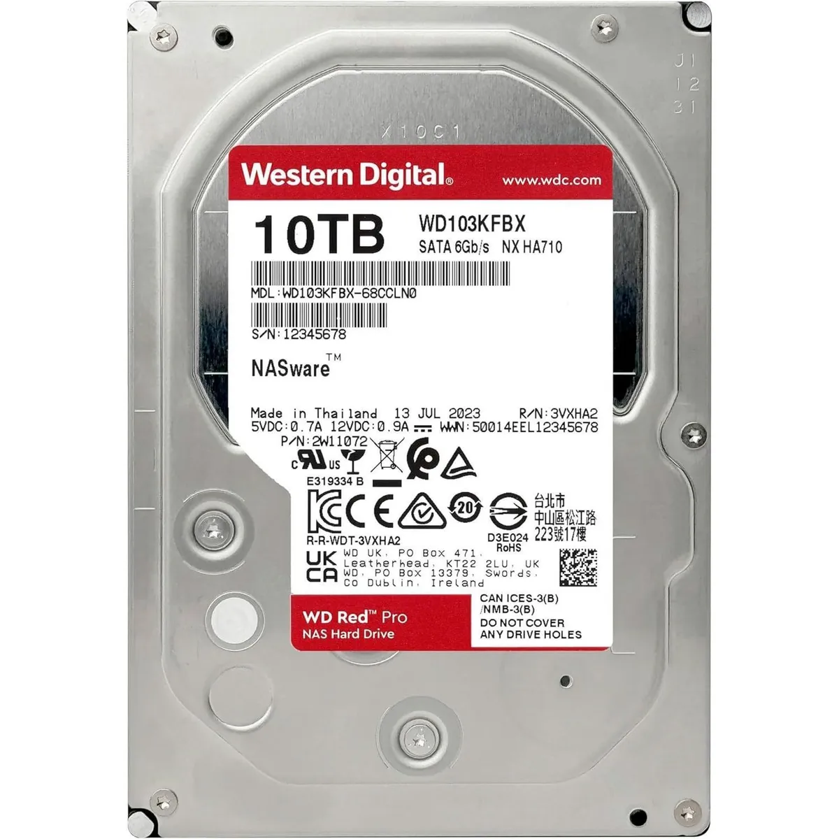 Накопичувач HDD SATA 10.0TB WD Red Pro NAS 7200rpm 512MB (WD103KFBX) - мініатюра 3