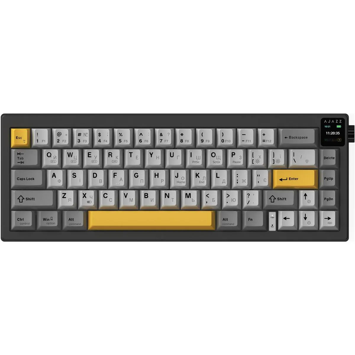 Клавіатура бездротова Ajazz AK650 Flying Fish Switch Black (AK650-FF-BGY) - зображення 1