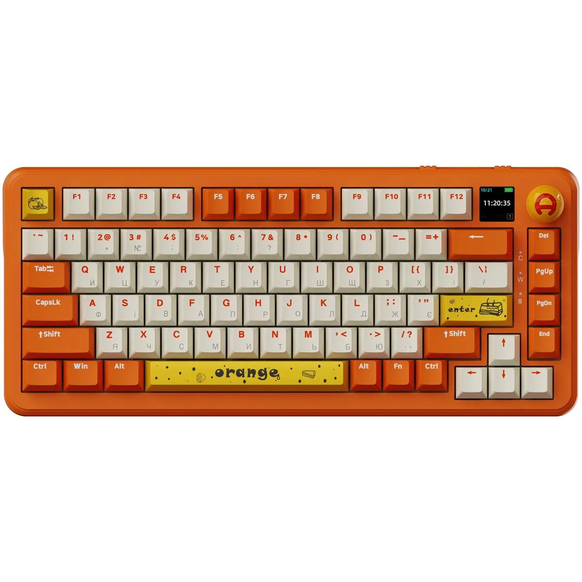 Клавіатура бездротова Ajazz AK820 MAX Avocado Switch Orange (AK820MAX-AS-OW) - зображення 1