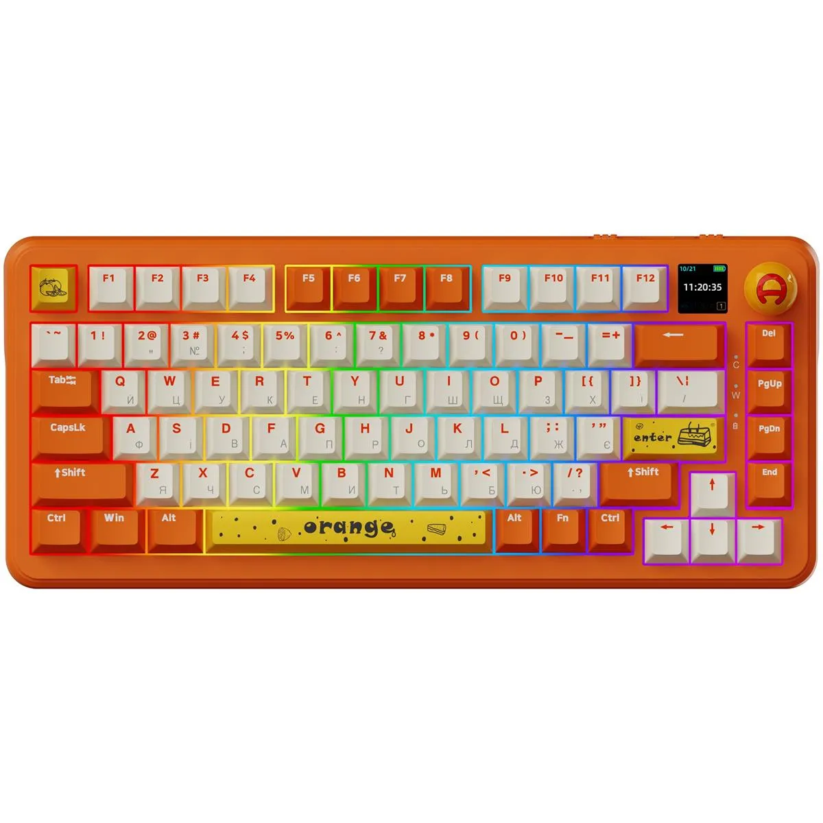 Клавіатура бездротова Ajazz AK820 MAX Avocado Switch Orange (AK820MAX-AS-OW) - мініатюра 2