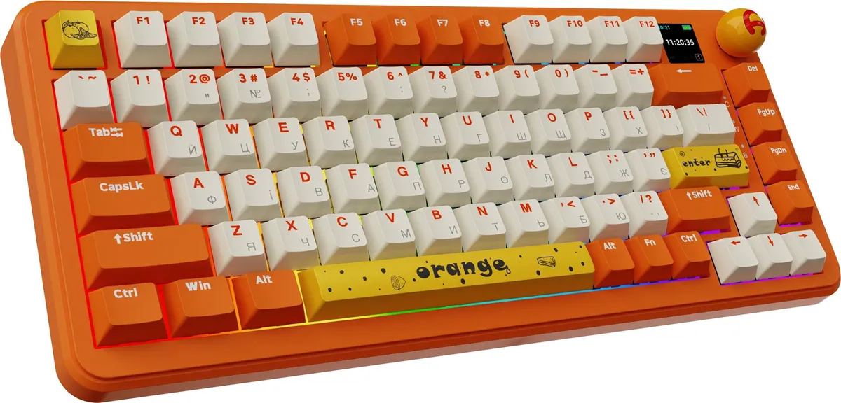Клавіатура бездротова Ajazz AK820 MAX Avocado Switch Orange (AK820MAX-AS-OW) - мініатюра 3