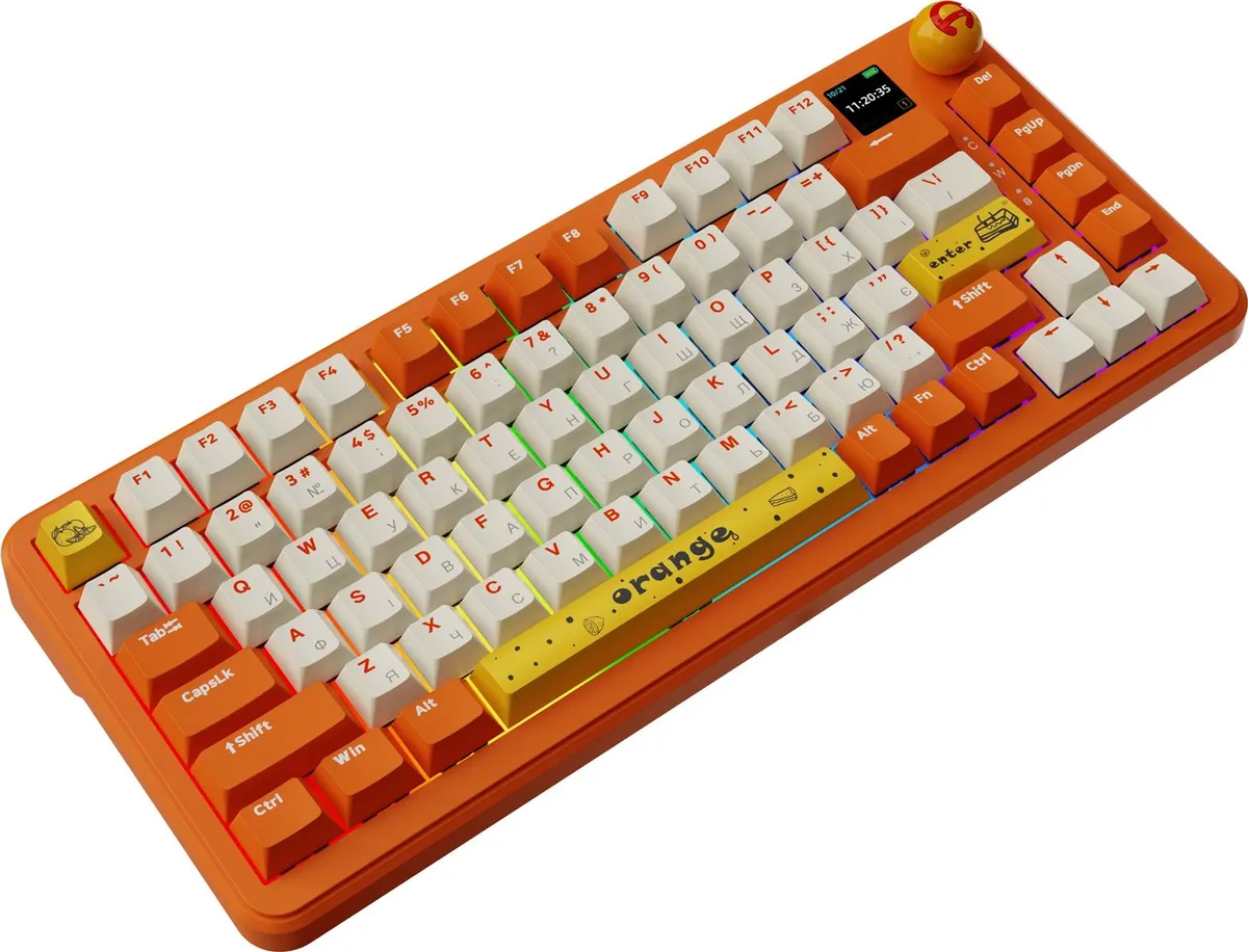 Клавіатура бездротова Ajazz AK820 MAX Avocado Switch Orange (AK820MAX-AS-OW) - мініатюра 4