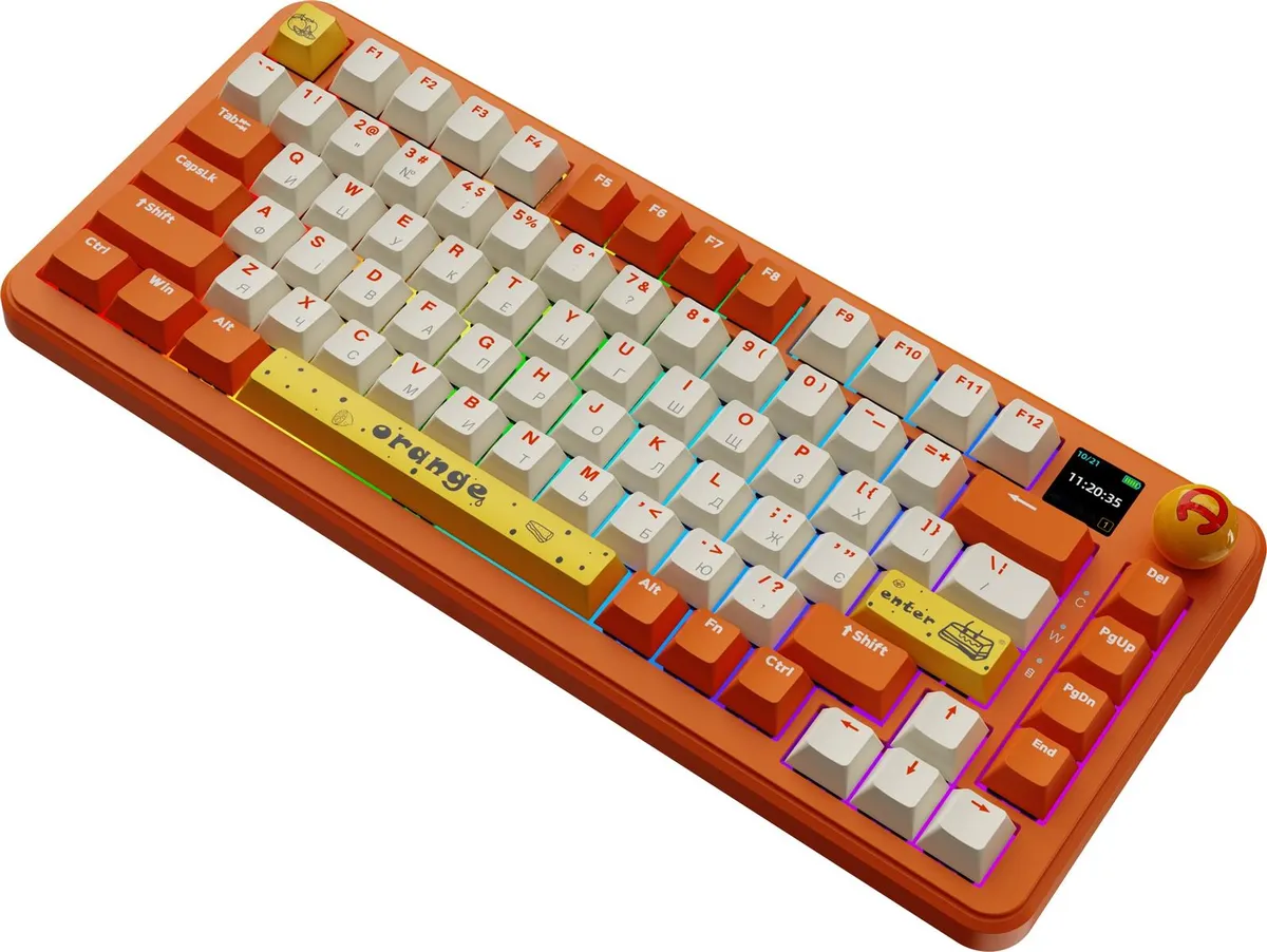 Клавіатура бездротова Ajazz AK820 MAX Avocado Switch Orange (AK820MAX-AS-OW) - мініатюра 5