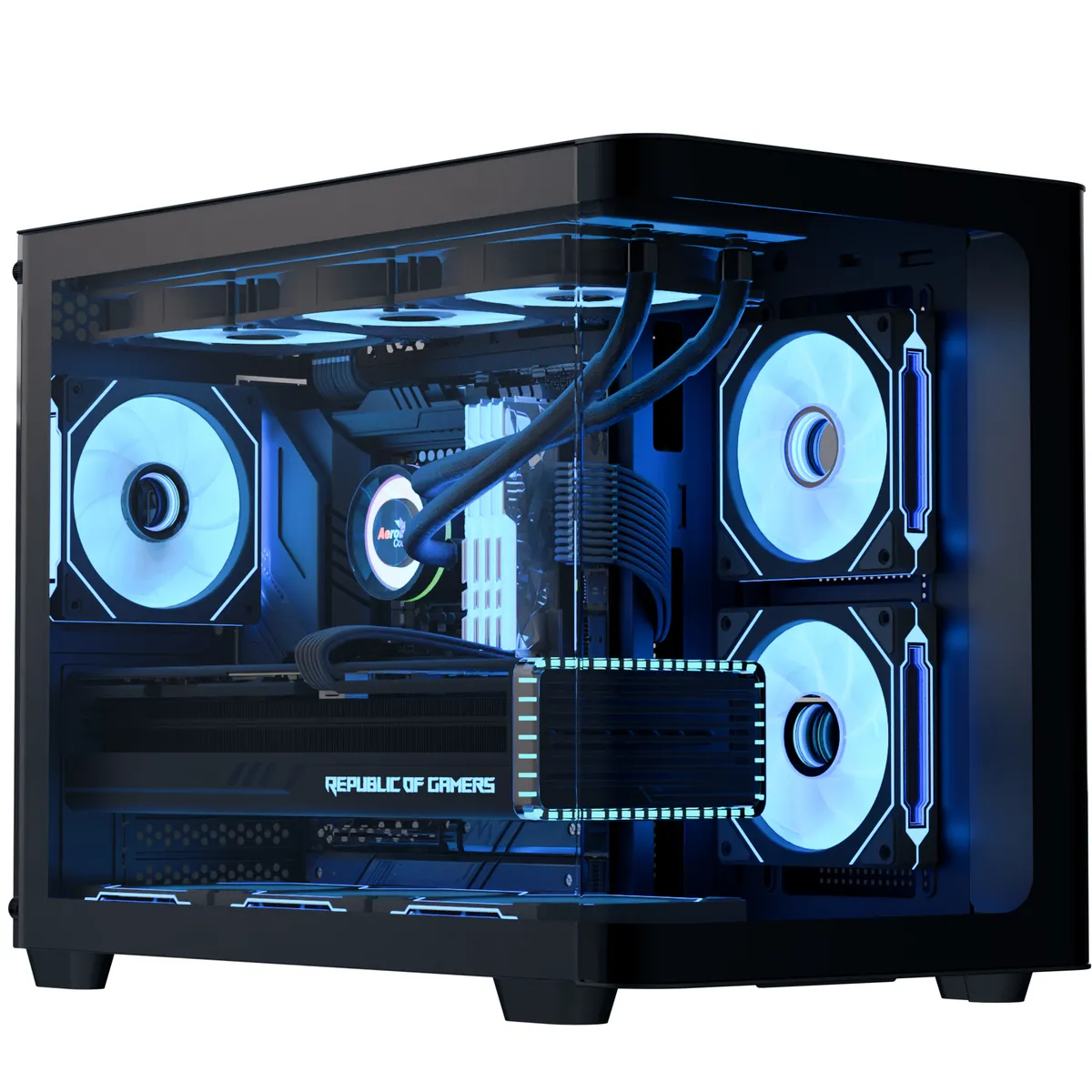 Корпус AeroCool P300C-G-BK-v1 (ACCS-PN02033.11) Black без БЖ - зображення 1