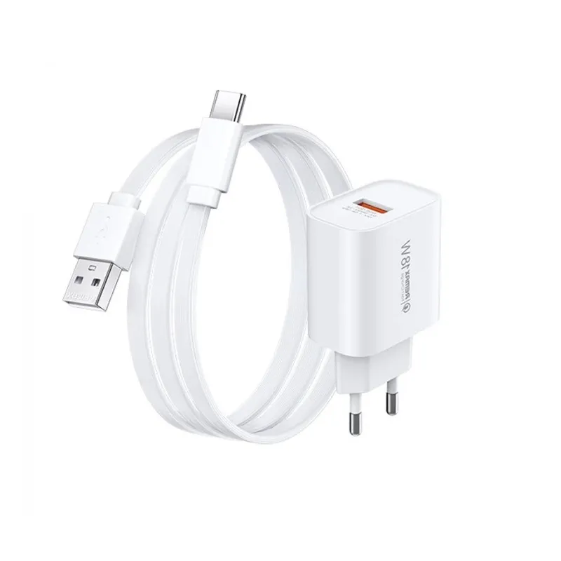 Мережевий зарядний пристрій Remax Kiddy Series 18W (1USB 2.1 А) White (RP-U119) + кабель USB Type-C - мініатюра 2