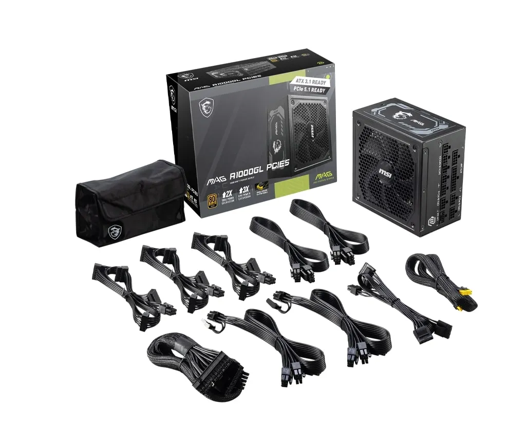 Блок живлення MSI MAG A1000GL PCIE5 1000W - зображення 1