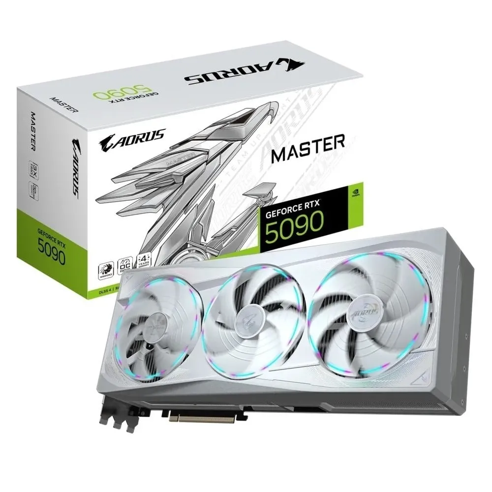 Відеокарта GF RTX 5090 32GB GDDR7 Aorus Master Ice Gigabyte (GV-N5090AORUSM ICE-32GD) - зображення 1
