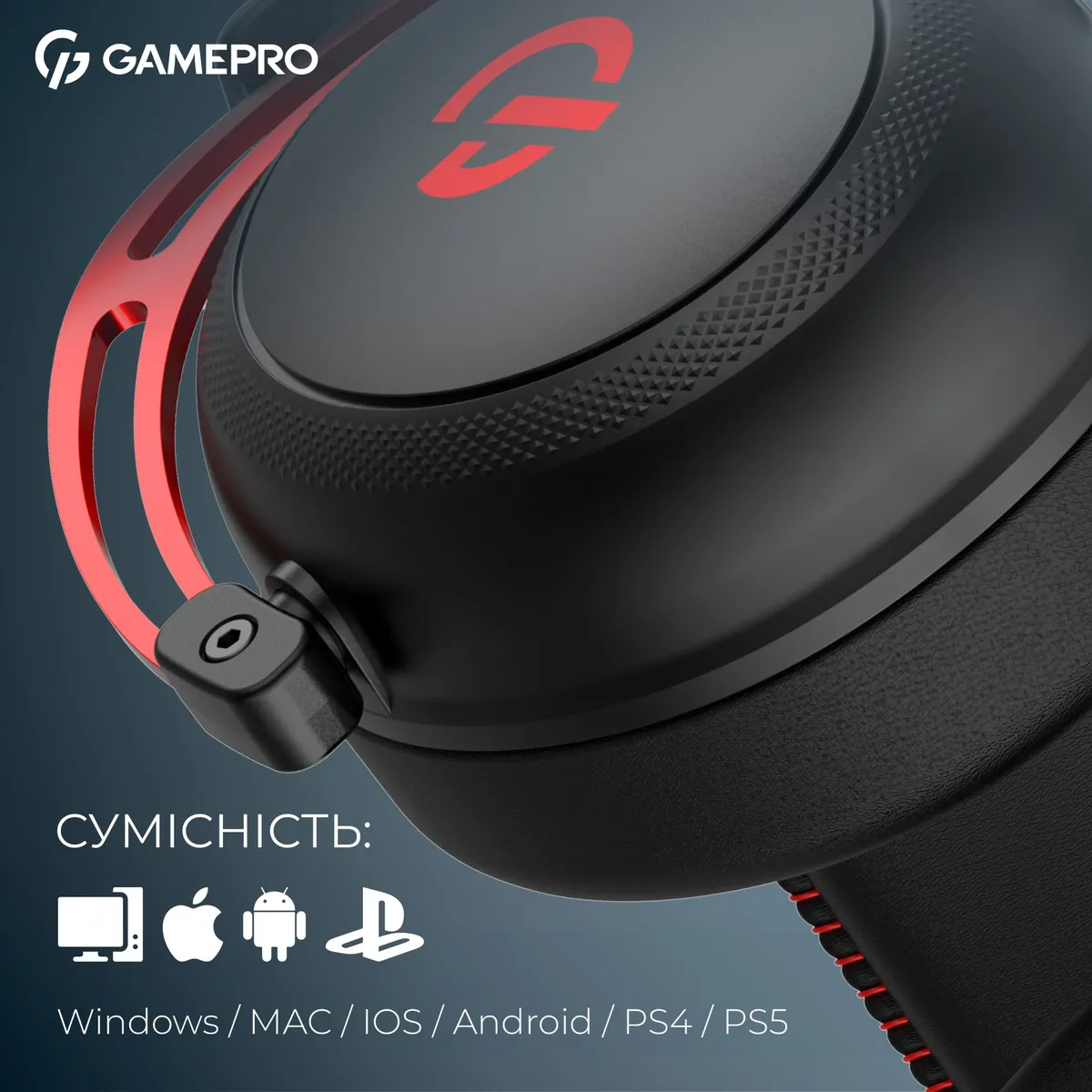 Дротова ігрова гарнітура GamePro Asgard Skald (HS850BR) - мініатюра 6